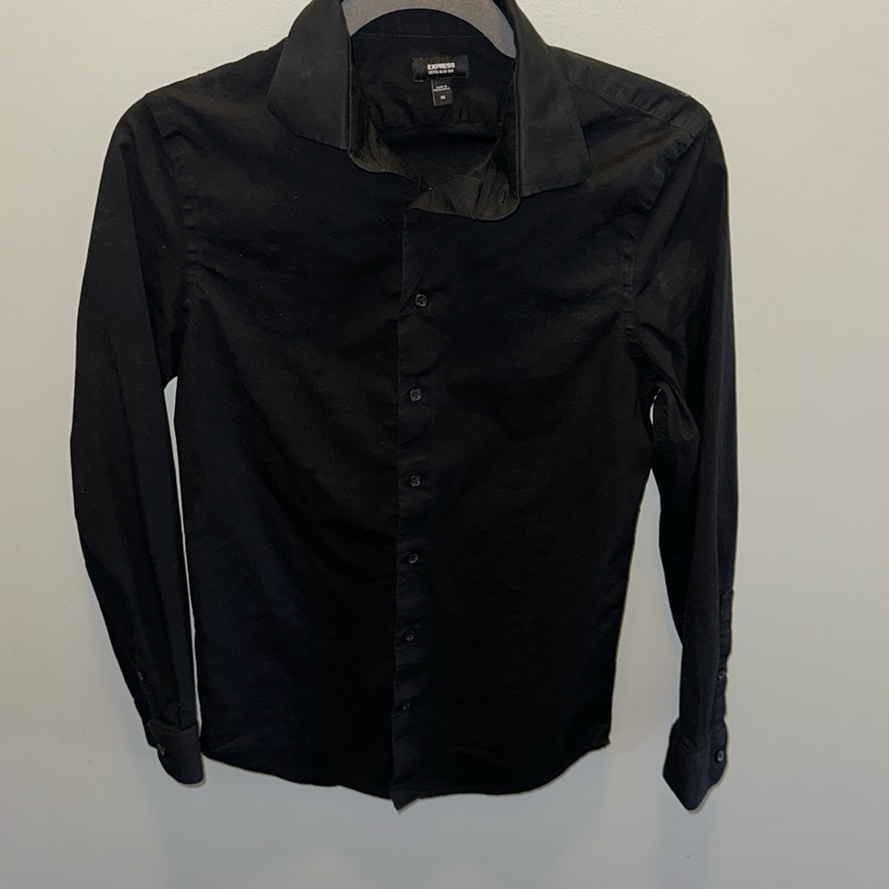 Black express button down